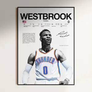 Russell Westbrook Poster,  Wall Print, Basketball ,  Poster Print, Sports Decor, OKC Poster, Basketball Gift