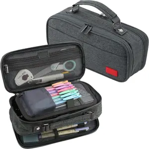 Pencil Case, Large Capacity Pencil Case Organizer; Double Zipper Storage Bag; Big Pencil Pouch for College School Office Teen Girl Boy Men Women Adult