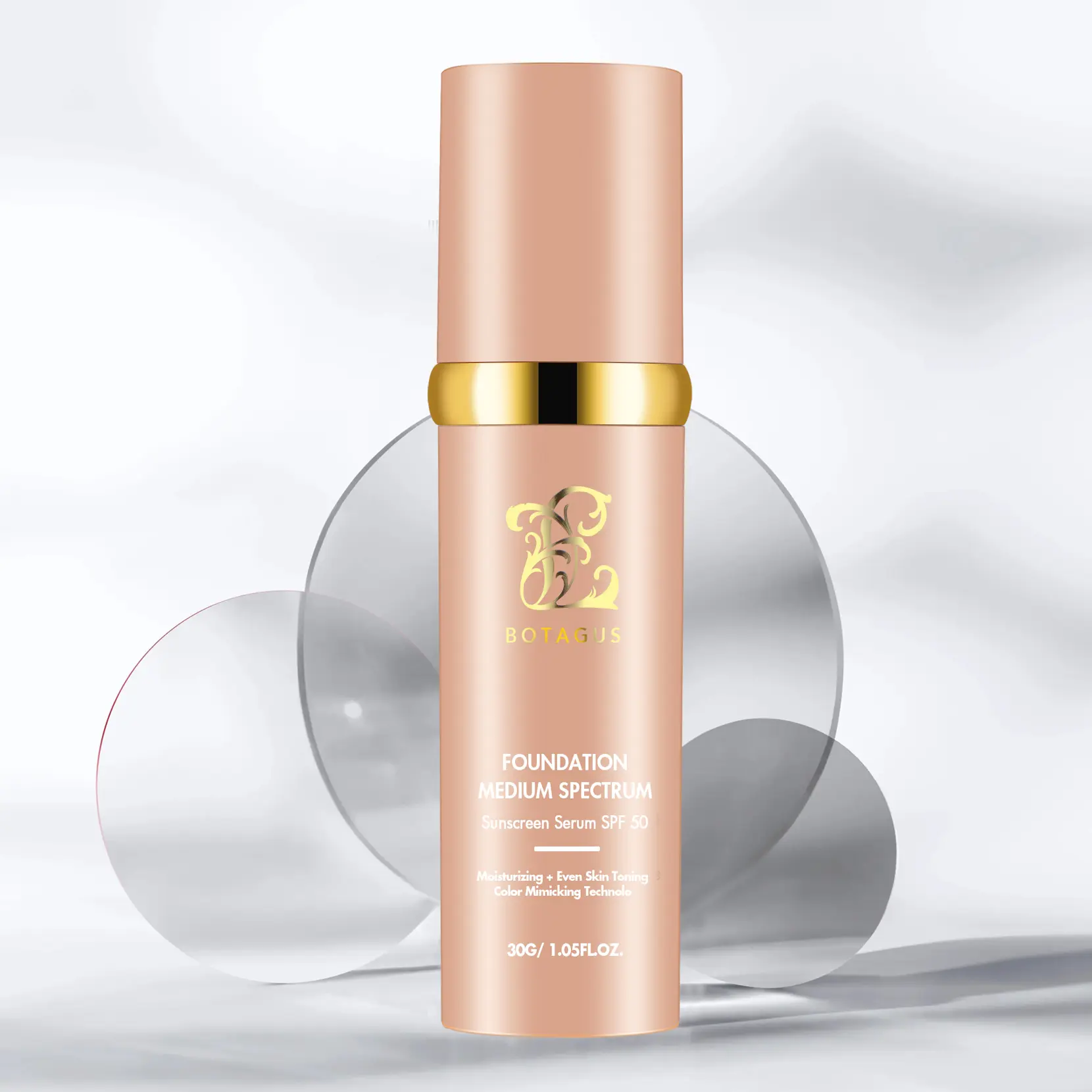 BOTAGUS Match Cosmetics Foundation 4 in 1-Medium Spectrum,4 in 1 Cosmetics Foundation Liquid with SPF 50+, Concealer Cosmetic Lightweight Makeup, Longwearing & Waterproof for Makeup