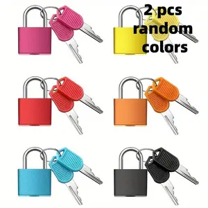 Durable Metal Locks with Keys, Compact Colorful Luggage and Gym Locks, Ideal for School Storage Cabinets, Set of 2