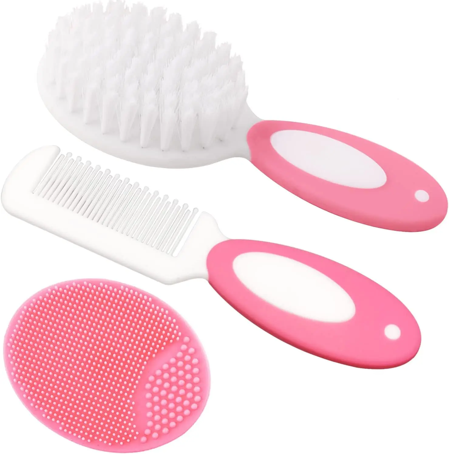 Baby Hair Brush & Comb Set for Newborns & Toddlers Soft Bristle Brush for Cradle Cap, Gentle Infant Scalp Care, Detangling Comb, Perfect Baby Shower & Registry Gift