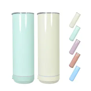 20oz Sublimation Macaroon Bluetooth Speaker Tumblers Stainless Double Wall Sublimation Skinny Straight Tumblers