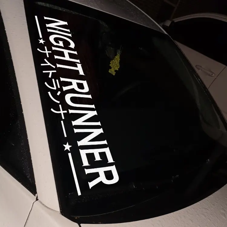 Night Runner JDM 22 Inch Vinyl Decals – UV Resistant & Waterproof for Cars, Laptops and More