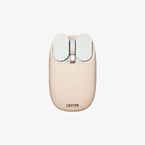 Lofree Wavy Chips Dual-Mode Wireless Bluetooth Ergonomic Mouse - Gesture Control, Lightweight Compact Design, 5 Adjustable DPI Levels, Ideal for Remote Work, Milk Shake & Olive Colors, Computer Office Accessory