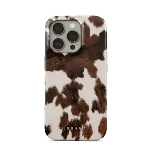 Brown & White Cowhide Phone Case, Y2K Western Cow Print Phone Cover for iPhone 17, 16 Pro Max 15 Mini 14 Plus 13 12 Pro 11 X