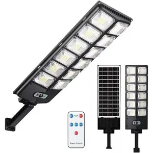 12000LM 504 LED Solar Street Light Outdoor, IP65 Waterproof Motion Sensor Solar Wall Lamp, 6500K Daylight White, Dusk to Dawn Auto On/Off with Remote Control for Garden, Garage, Pathway, Home