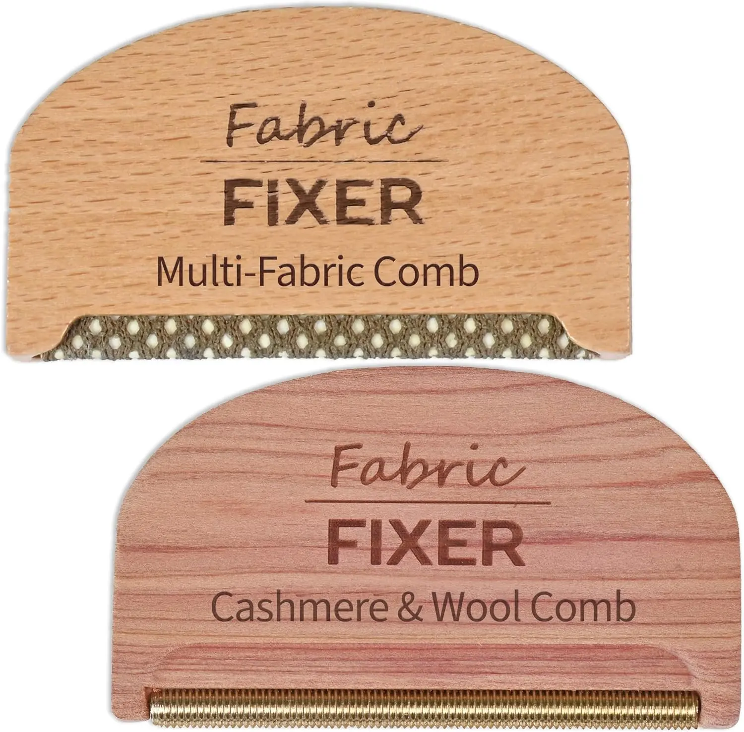 Cashmere  Remover Comb & Multi Fabric  Depilling Sweater Fuzz Comb Set (Cedar & Beech )  Pilling Remover for Delicate Clothing Fabrics, Furniture, Pillows, Sheets by Fabric Fixer