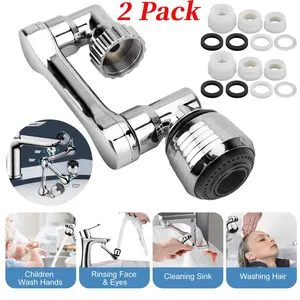 2 Pack Universal 1080° Swivel Extension, Faucet Aerator & Rotater- Robotic Arm Design