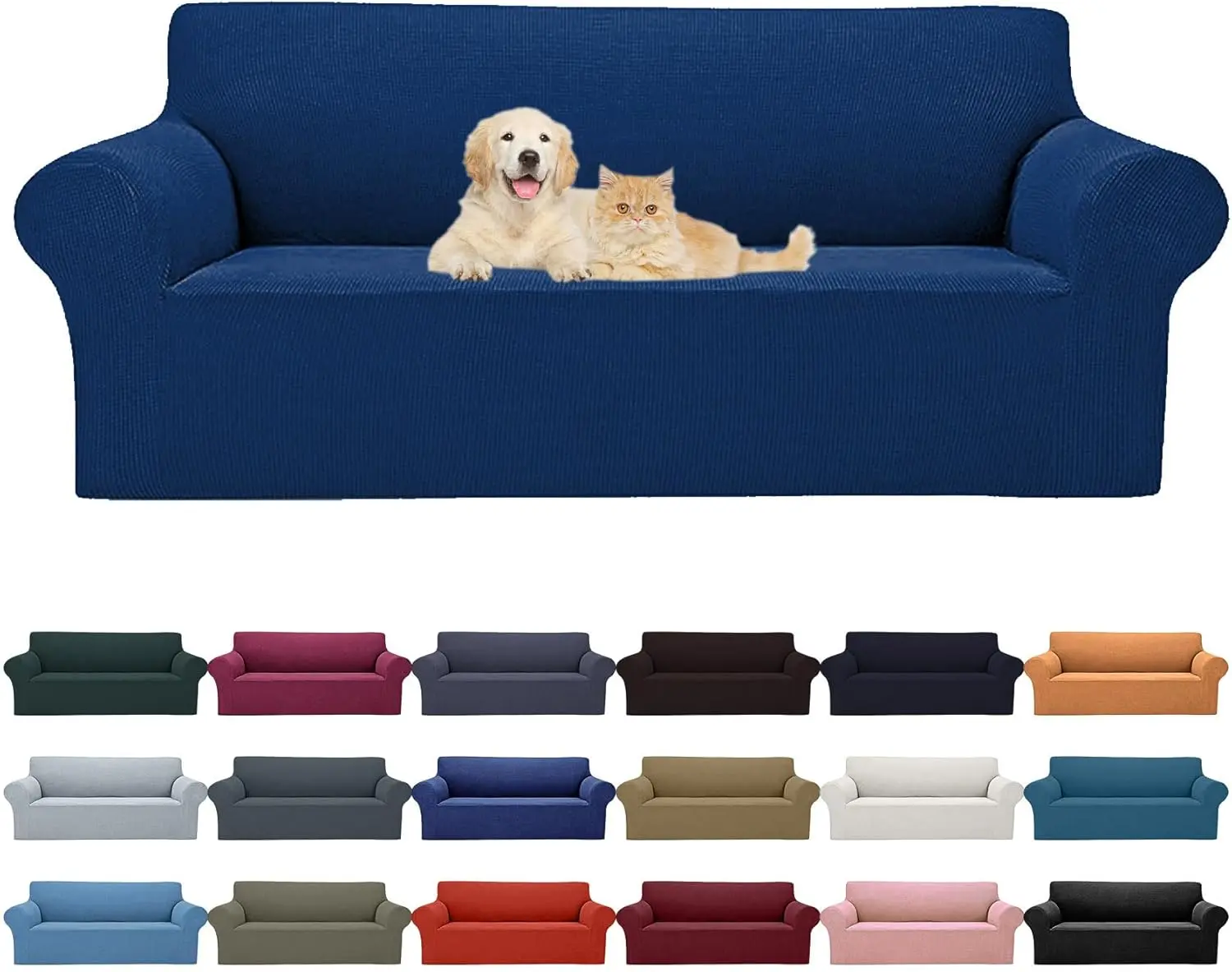 Stretch Full-Cover Sofa Cover for 1-4 Seater, Soft Breathable Fabric, Durable Pet-Friendly Couch Protector for Living Room
