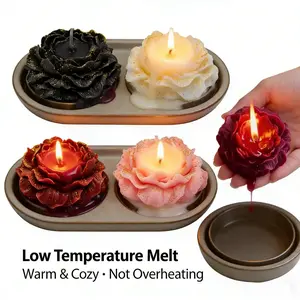 107.6°FBody-Safe Romantic Rose Wax Candles -Skin-Friendly Low Heat Soy Wax with Sage Sea Salt Scent Rose Fragrance forCouples Date Nights & Wedding Anniversary Gifts Valentine's Day gifts