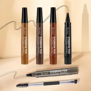 ikzee 4-prong eyebrow pencil, 5 colors, waterproof and sweatproof, portable size, multi-functional eyebrow pencil, suitable for eyebrows/eyelashes/eyeliner/hairline.