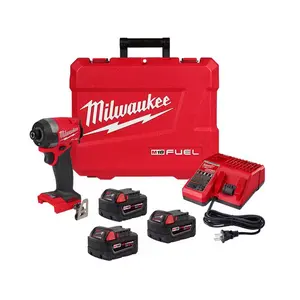 M18 Fuel 18-V Lithium-Ion Brushless Cordless 1/4 In. Hex Impact Driver Kit W/(3) 5.0 Ah Batteries, Charger & Hard Case Milwaukee