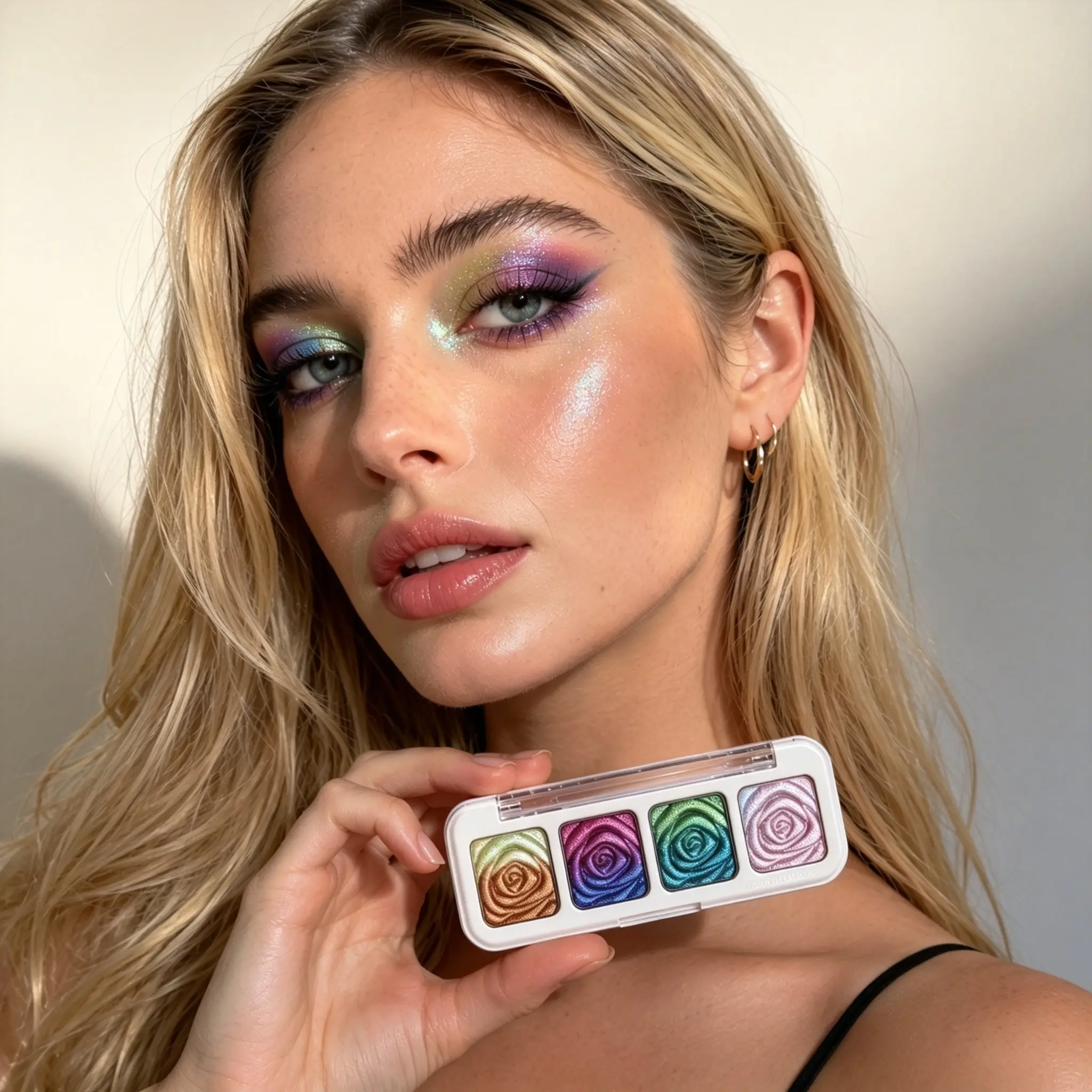 SHEEN EFFECT Multi-Chrome Chameleon Shift Eyeshadow Palette Limited First 100 Orders Free Professional Eyeshadow Brush Gift Duochrome Metallic Glitter Eye Makeup