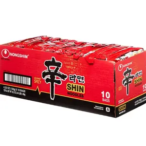 Nongshim Shin Ramyun Spicy Beef Ramen Noodle Soup Pack, 4.02oz X 10 Count