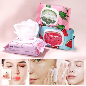 USHAS Makeup Remover Wipes - Grapefruit / Rose / Aloe Vera / Watermelon | Gentle Facial Cleansing Towelettes Daily Cosmetic