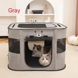 Foldable Pet Playpen, Cartoon Pattern Pet House, Safe & Comfortable Cat House with Sturdy Rods, Suitable for Indoor & Outdoor Use