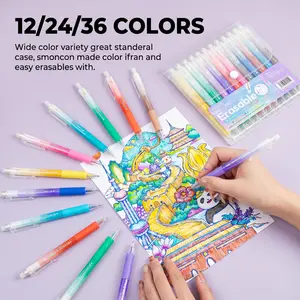 Erasable Gel Pens, Retractable 0.7mm Tip, Smooth Writing, 12-36 Pcs Assorted Gradient Colours Office Stationery Set - Back to School Haul, Easy Handling, All Seasons for Students - Ideal for Drawing, Planners