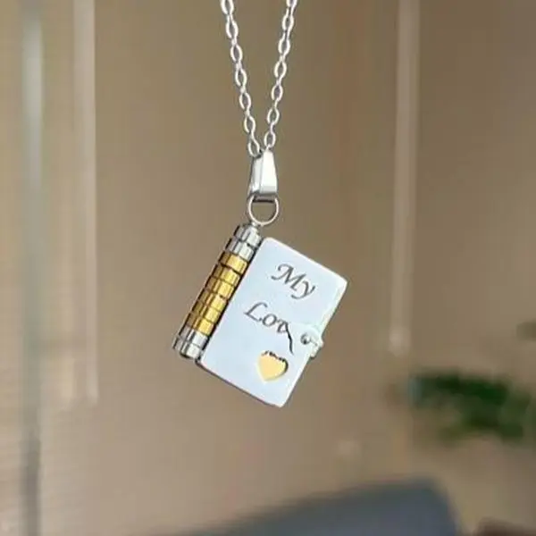 My Love Book Necklace Valentine’s Day, Birthday Day, Memorial Day Gifts Jewelry Love