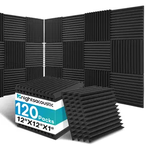 120 Pack Acoustic Foam Panels, 1 X 12 X 12 Inches Sound Proof Foam Panels for Walls, High Density Acoustic Panels Sound Absorbing