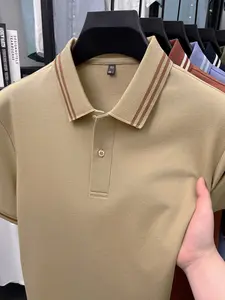 Summer Men's Polo Shirt Short Sleeve High-End Collared T-Shirt, Business Casual Male Clothing, Premium Quality Fitted Tee