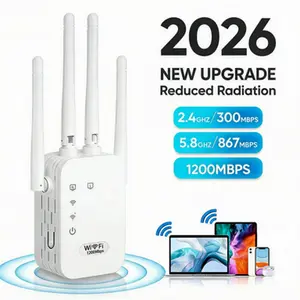High speed WiFi Extender 2026, AC1200 Dual Band (5GHz/2.4GHz)Signal Booster,stable signal, compatible with almost all WiFi-compatible devices, easy to operate by following the steps,Office equipment,Graduation gift