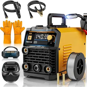 140A MIG Welder, 110V Flux Core/Stick/Lift MIG 3 in 1 Welding Machine with Large Digital Screen Display & Welding Mask & Gloves
