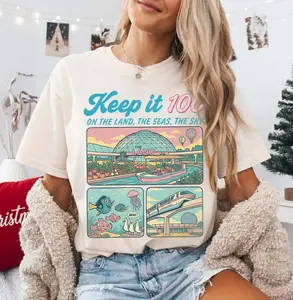 Retro Epcot Keep It 100 Shirt, The Land Pavilion Theme Park Tee, Family Matching Trip Tee, Epcot Lovers
