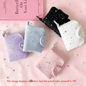 Silver Color Star Coin Purse, Portable Paper Money and Meal Card Holder, Multi-Function Mini ID Card Case, Student Wallet Organizer, Durable Wallet, Wallet Cards, Wallet Storage, Coin Pouch