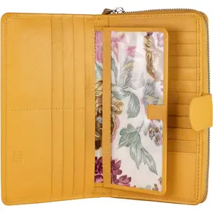 Big  RFID Blocking Leather Organizer Checkbook Wallets For Women - Clutch