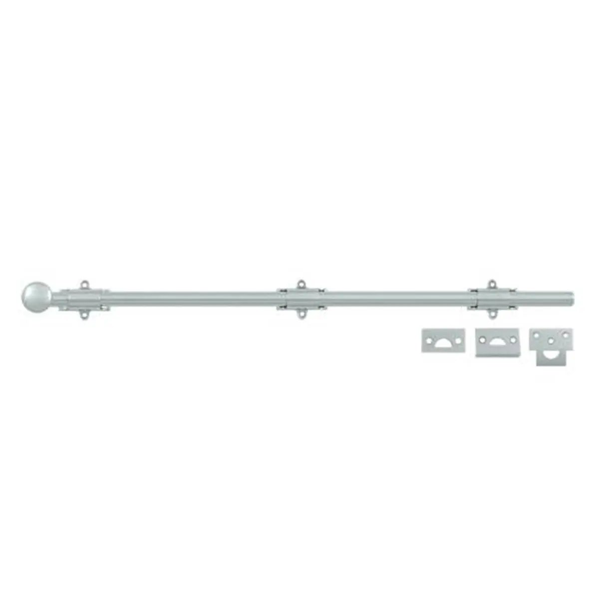 212 MAIN Deltana 24 in. Heavy-Duty Weatherproof Solid Brass Surface Bolt - Bright Chrome, Door Security Lock Hardware for Sailing, Water Sports