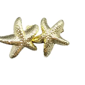 Star Erring Gold Plated 30098 - Product with Specific Identifier and Name Mentioned Seashell Earring Studded Cross Earrings