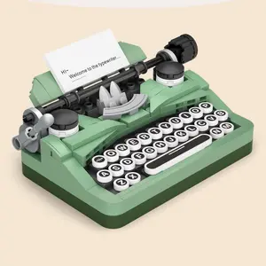 Retro Typewriter Design Building Blocks Toy, 223pcs/set Mini Keyboard Building Blocks, High Difficulty Building Blocks Toy, Craft, Building Kit