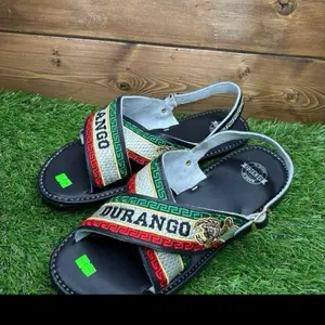 Mexican Huarache Crossed Sandals with Durango Branding and Greek Key Design for Comfortable Wear