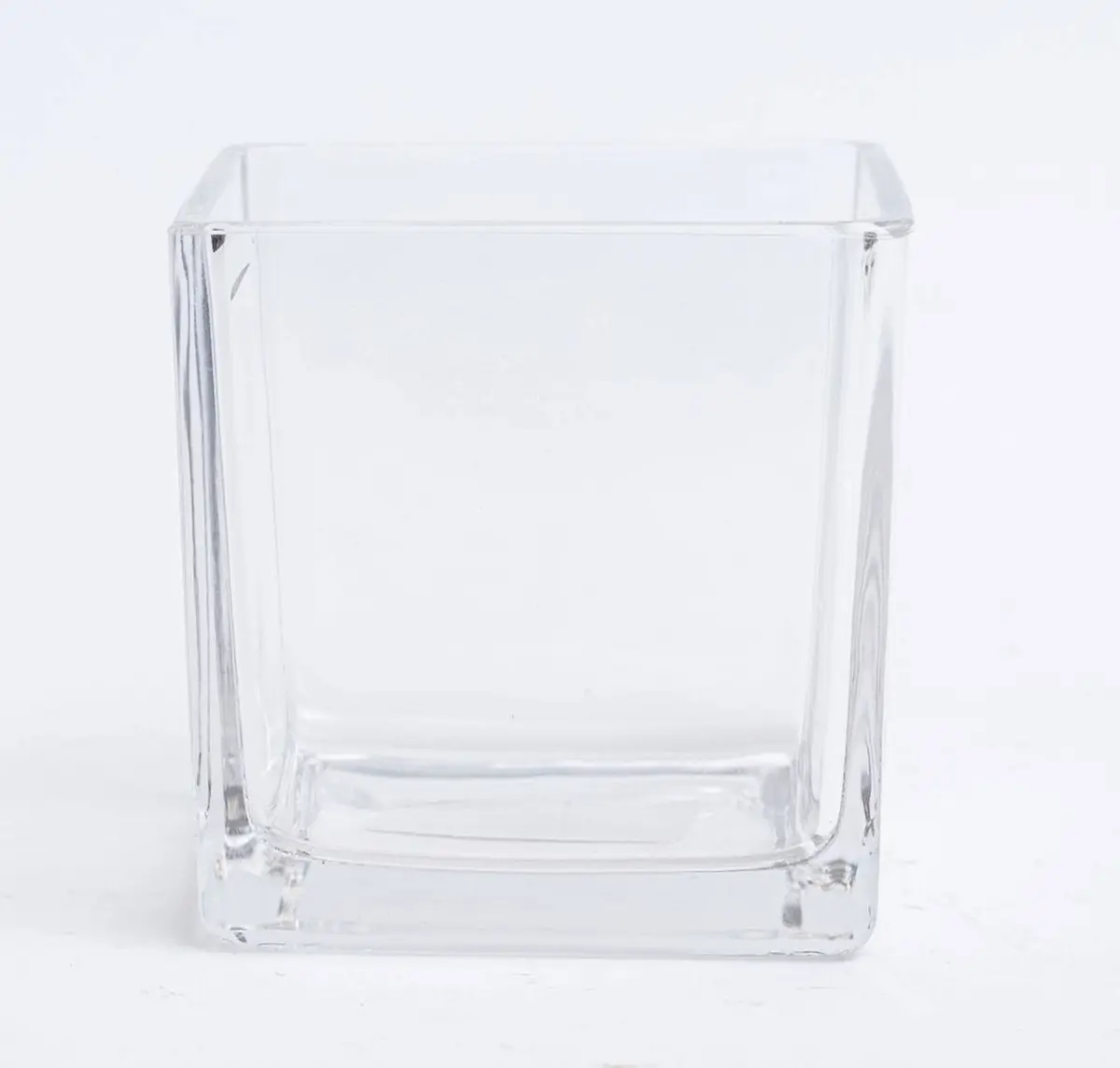 212 Main AI-GL445CLR Clear Cube Decorative Vase