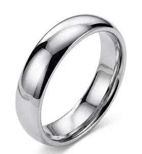 Lanyjewelry Unisex 6mm Wide 316 Stainless Steel Plain Round Band, Plain Metal Rings, Everyday Jewelry, Fashion Costume Wedding Accessory