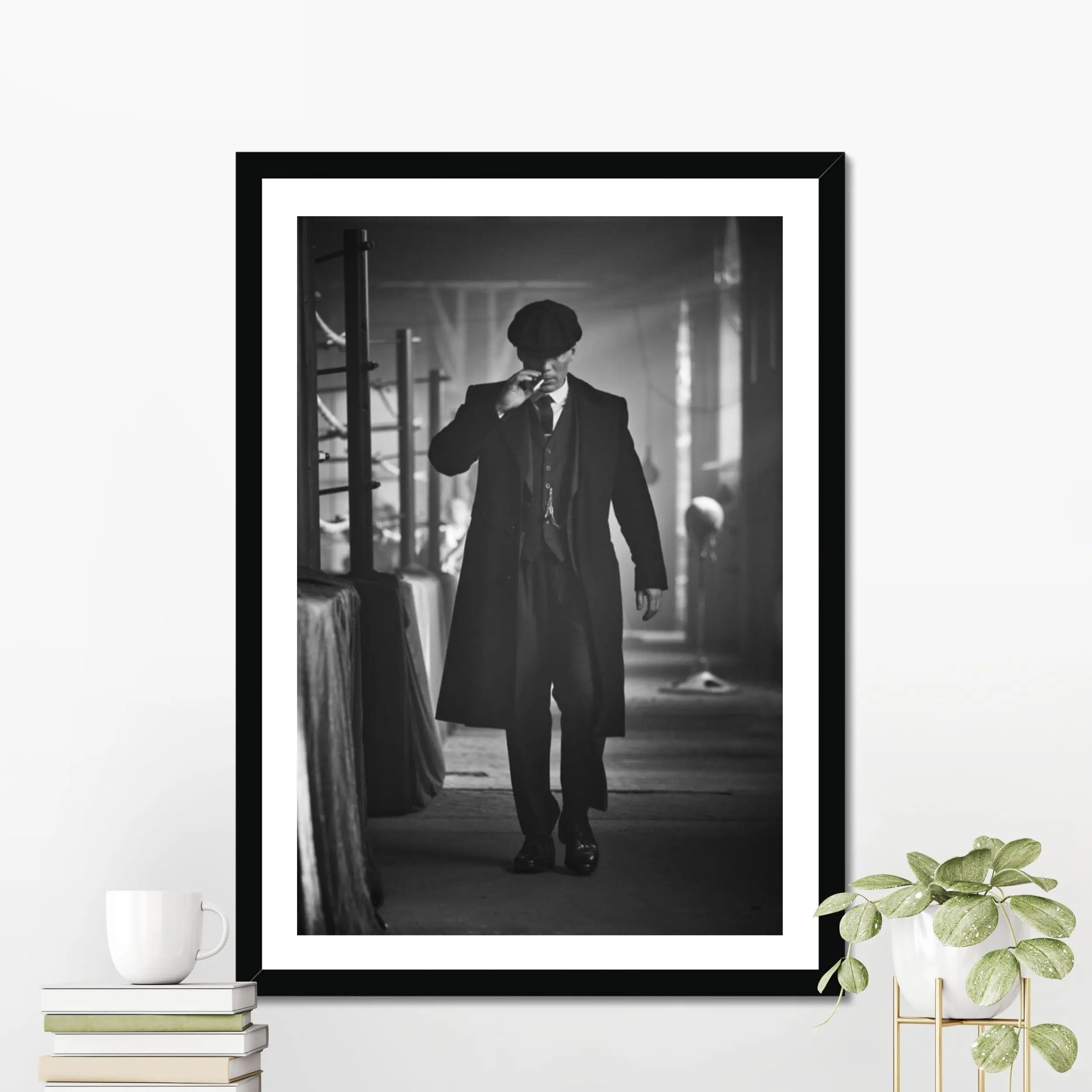 Vintage Peaky Blinders Style Black and White Glossy Wall Art Poster, Retro Gangster Film Inspired Print, Home Room Decoration Photo, Ideal Gift for Home Decor Enthusiasts