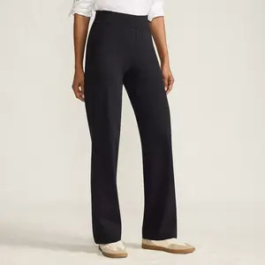 Lands' End Women's Starfish Mid Rise Straight Leg Pants - Large - Black