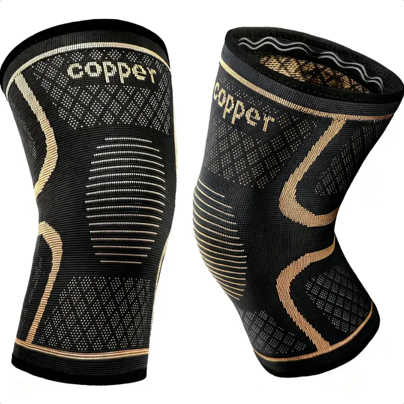Copper Knee Braces for Men and Women (2 pack) -Knee Supports Copper Compression Knee Sleeve for Knee Pain, Arthritis, Sports and Recovery Support (Large)