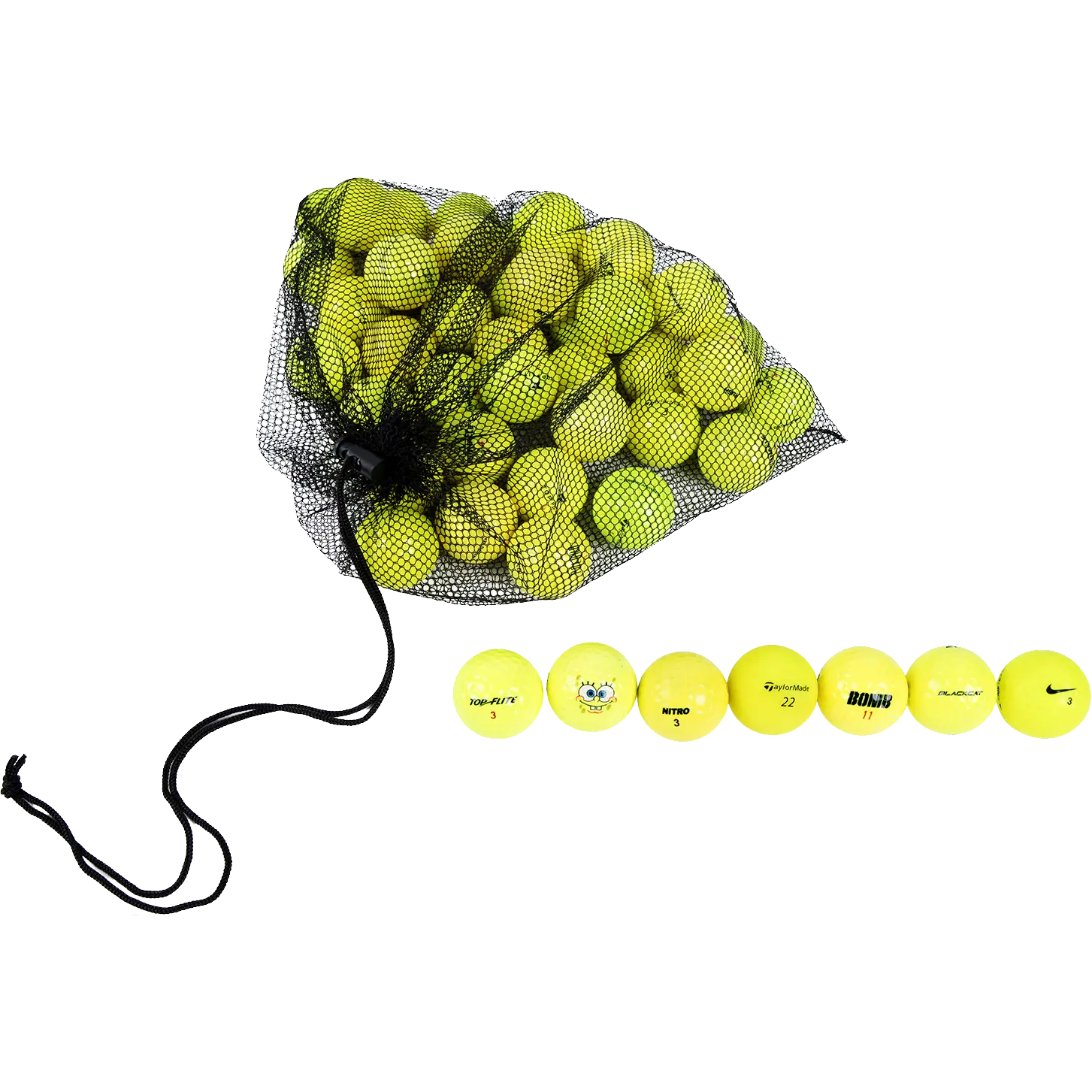 Yellow Golf Ball Mesh Bag 48 Pack