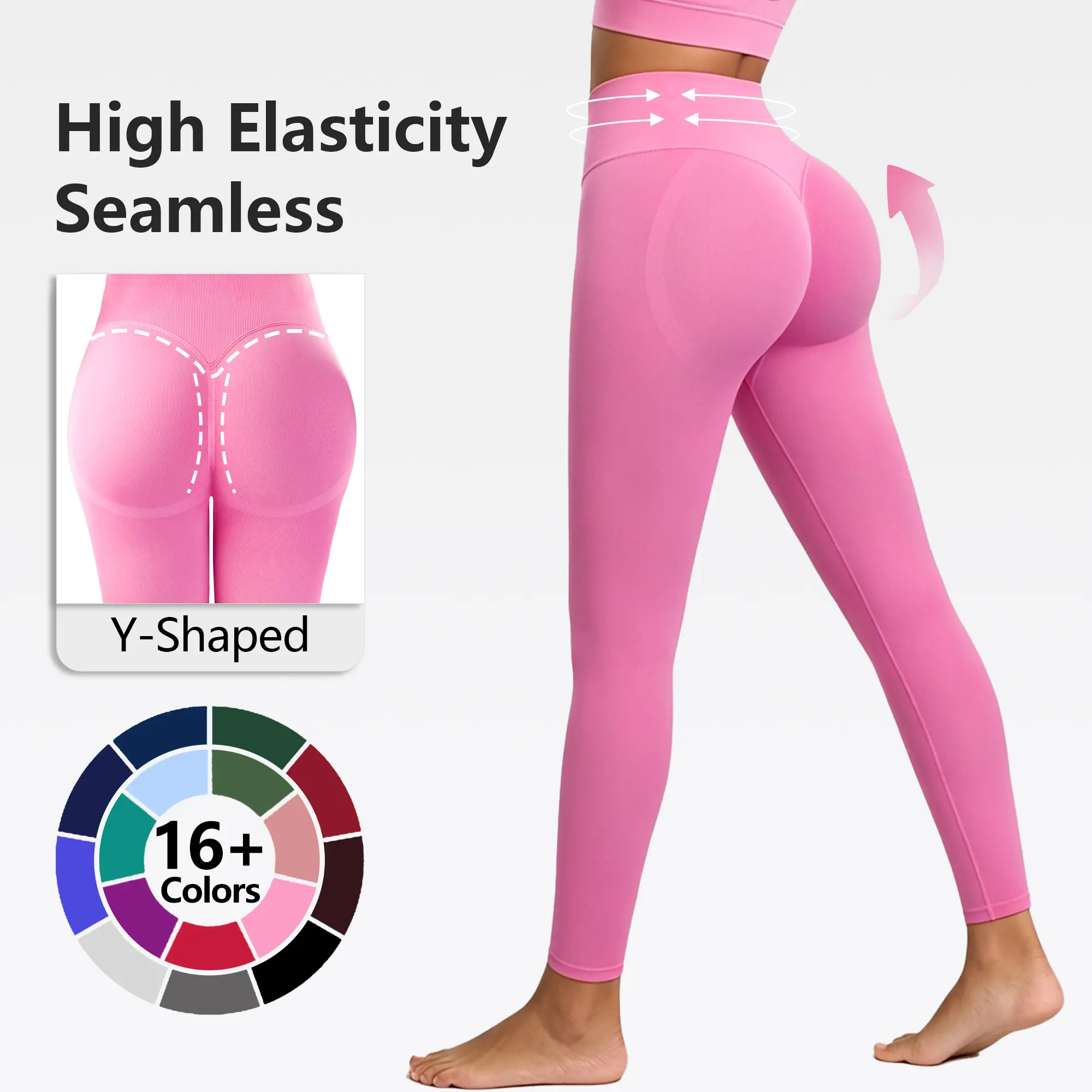 【AUCTION ONLY】CK8003 Seamless High-Waist Yoga Leggings for Women, Soft Compression Fabric with Tummy Control and Hip Lift for Athleisure Fitness
