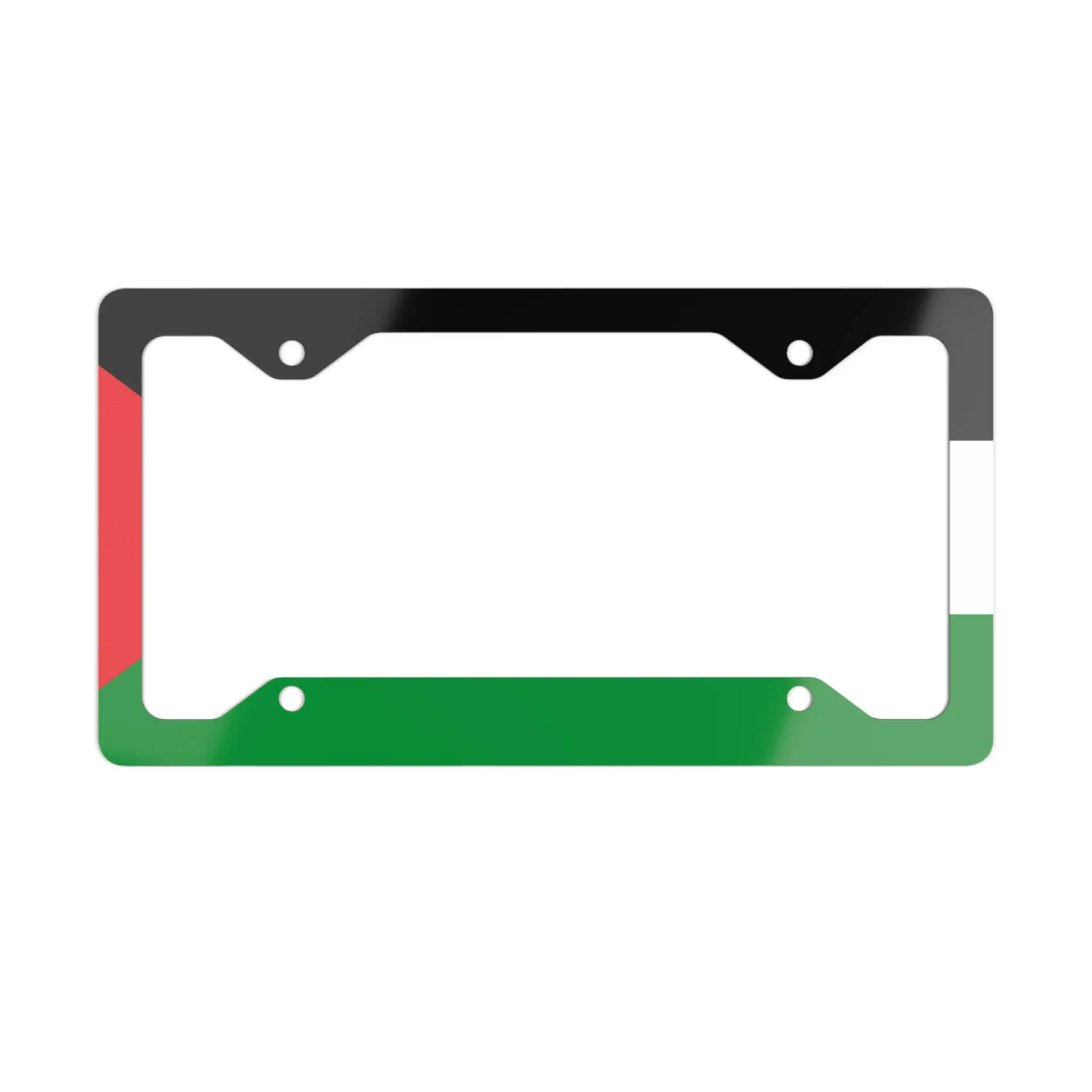 Metal License Plate Frame - Palestinian Flag for Expatriates in America, Car Accessories, Patriotic Gift, Vehicle Decoration, Middle Eastern Driving Identity Proud Heritage
