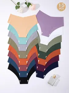 Women's Solid Color Seamless Brief, Soft Comfy Breathable Panty for Daily Wear, Underwear for Summer, Soft Breathable Knicker