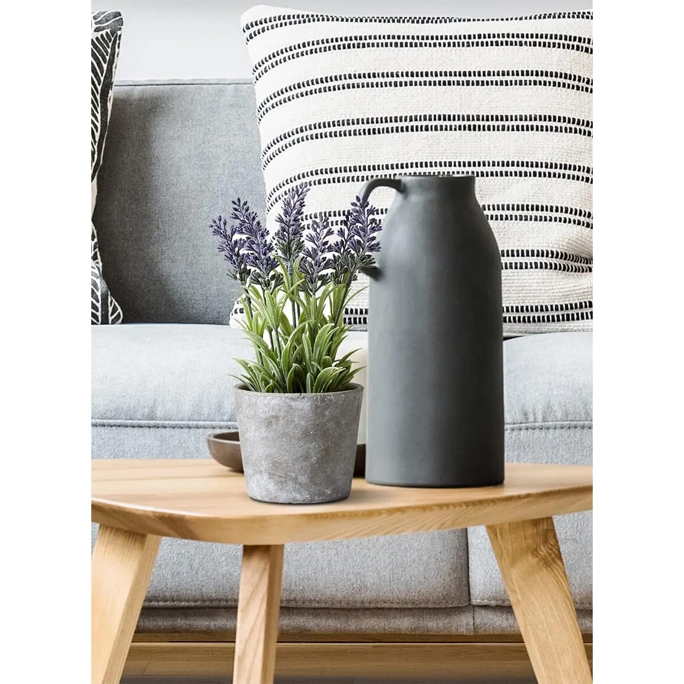 Planters With Lavender, 4"D x 10"T