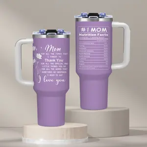 Mom Tumbler 40oz I Love You Gifts for Mom Stainless Steel Coffee Mug with Lid and Straw BPA-Free Mother's Day Birthday Christmas Present for Mom Thank You
