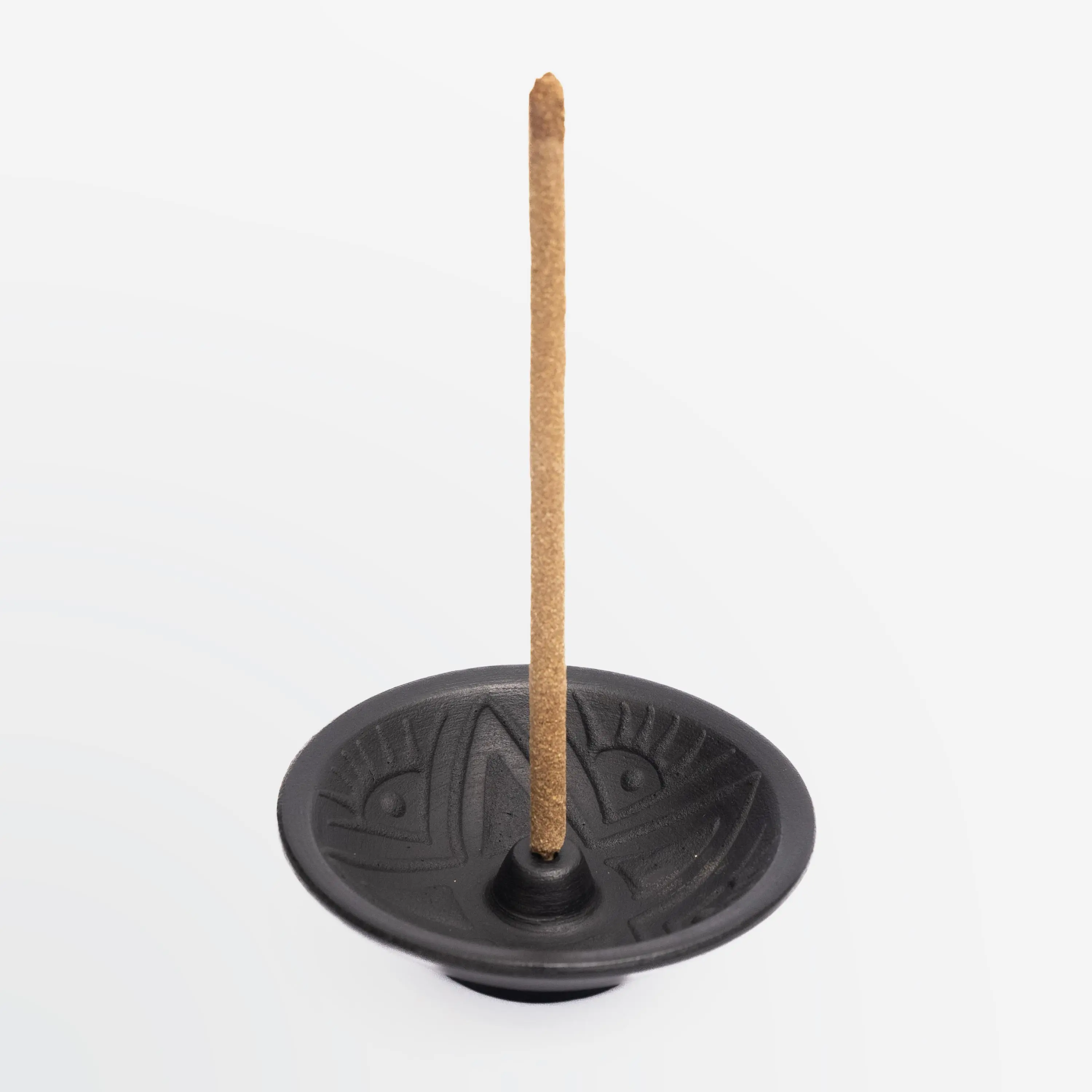 Chulucanas Ceramic Incense Holder Black Matte | Hand-thrown in Peru