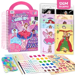 Magic 4 in 1 Poke in Art Kits for Girls Pretty Princess Game with Princess Stickers Watercolor Paint Diamond Art Crafts for Kids Ages 4-8 DIY Activity Gifts for 4 5 6 7 8+ Year Old Girls