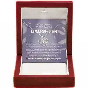 Grieving Parents Memorial Jewelry Loss of Daughter Forever Loved Sympathy Necklace Healing Angel Wing Keepsake