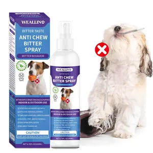 WEALLIN No Chew Spray for Dogs - 6.76 Fl Oz, Bitter Apple Spray for Dogs, Dog Deterrent Spray, Stops Chewing and Licking, Protects Furniture, Prevents Wound Licking, Non-Toxic, Alcohol-Free
