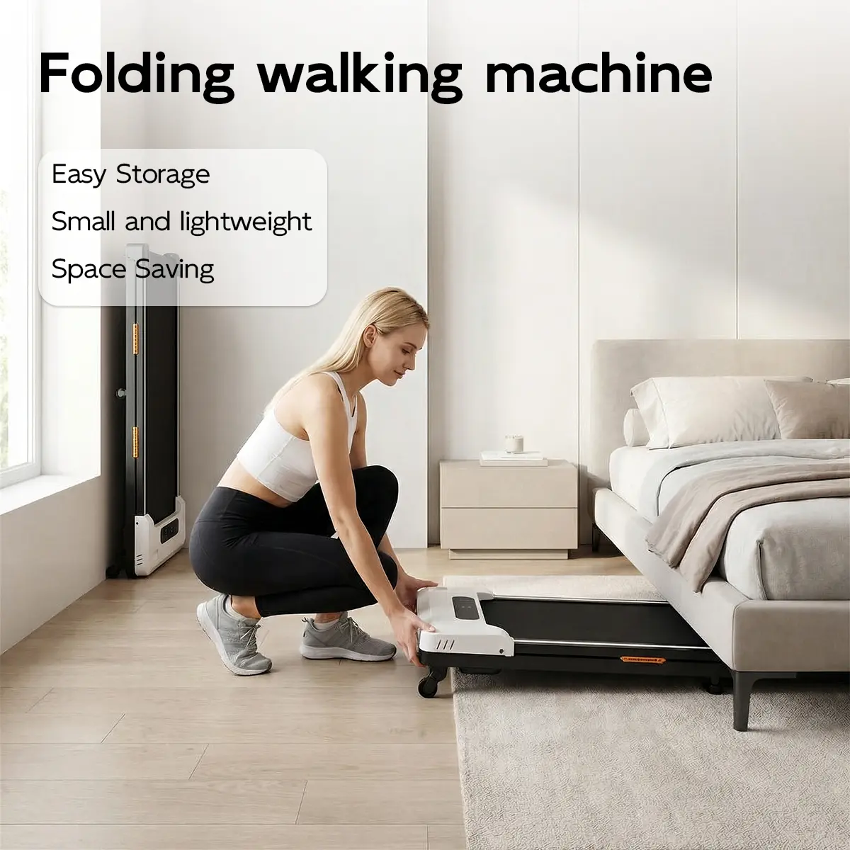 TKW Treadmill】Low-Noise Motor – 300lbs Weight Capacity Spacious