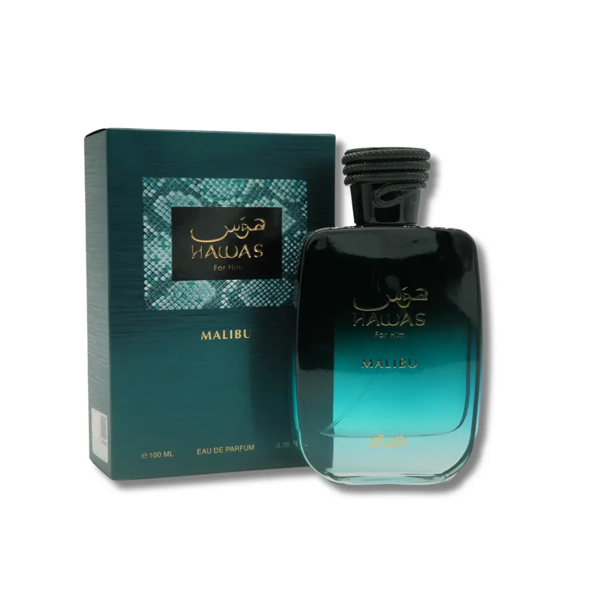 Rasasi Hawas Malibu Eau De Parfum, Unisex Aromatic Woody Fragrance with Pineapple & Lavender - 3.4 fl.oz Bottle for Casual Wear, Musk, Adults, Men's Fragrances, Floral Fruity Unisex Fragrance